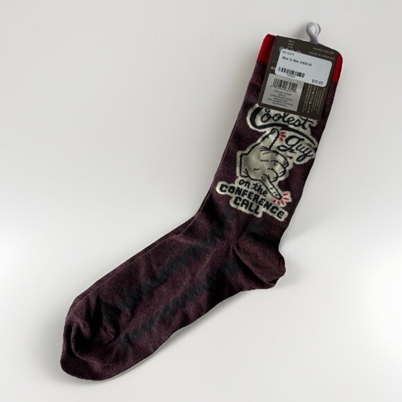 Blue Q Socks Men's Crew Socks " Coolest Guy On The Conference Call" Sz 7-12 - Picture 5 of 7